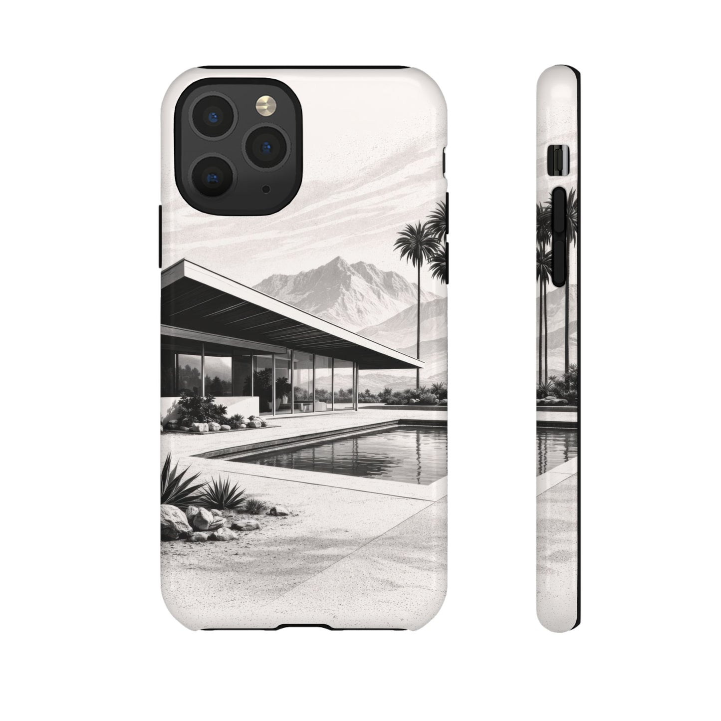 Mid-Century Palm Springs Phone Case – Retro Modern Desert House Design