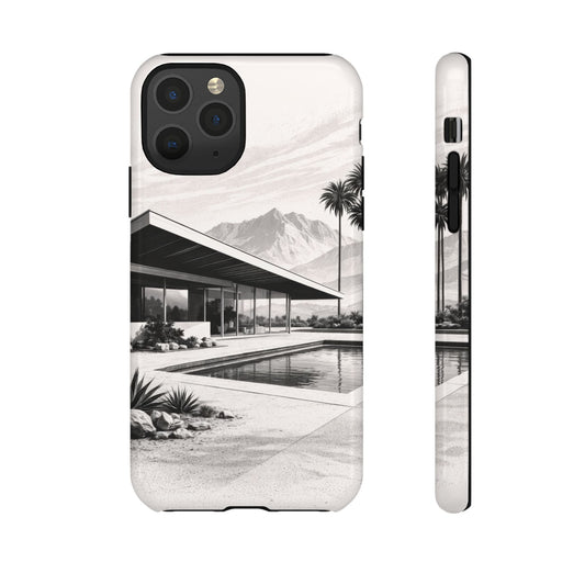 Mid-Century Palm Springs Phone Case – Retro Modern Desert House Design