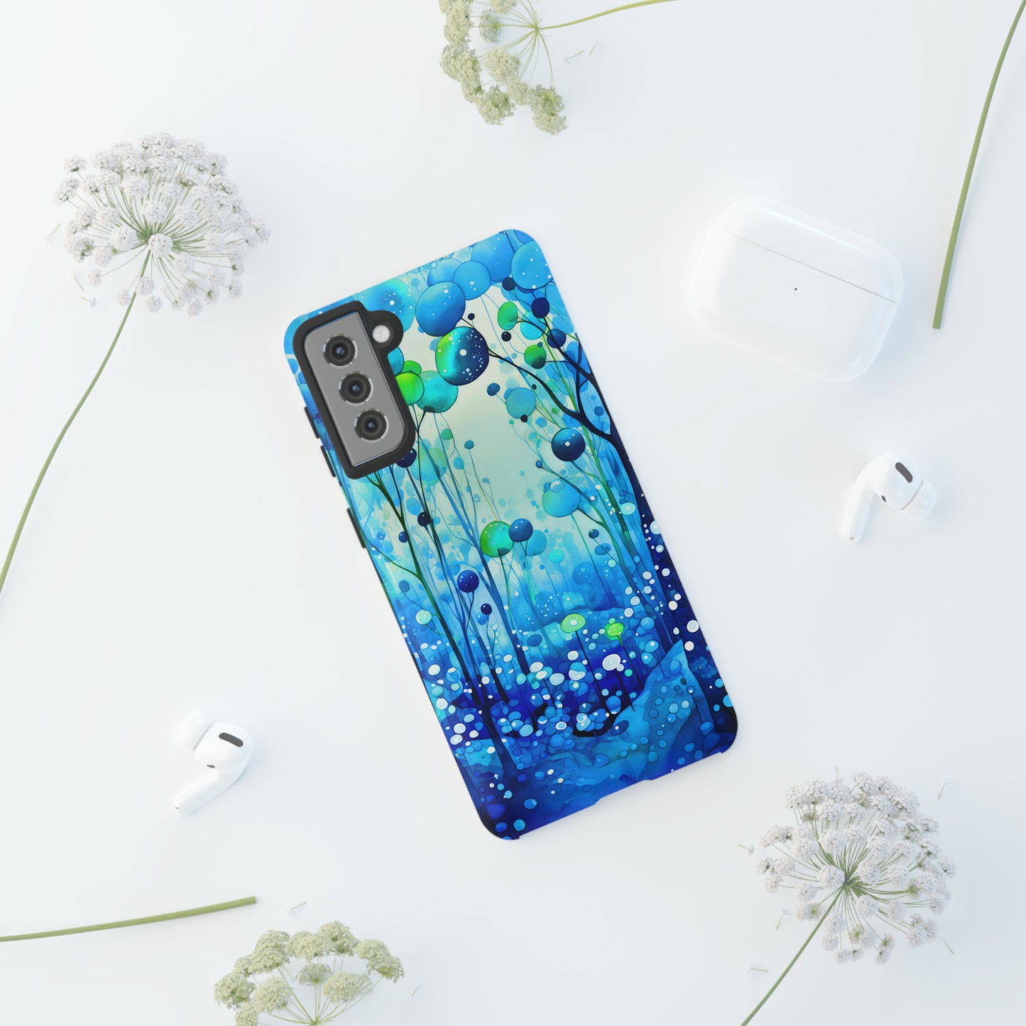 Blue fantasy forest Tough Cases