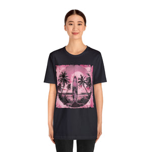 Pink vintage surfboard Unisex Jersey Short Sleeve Tee