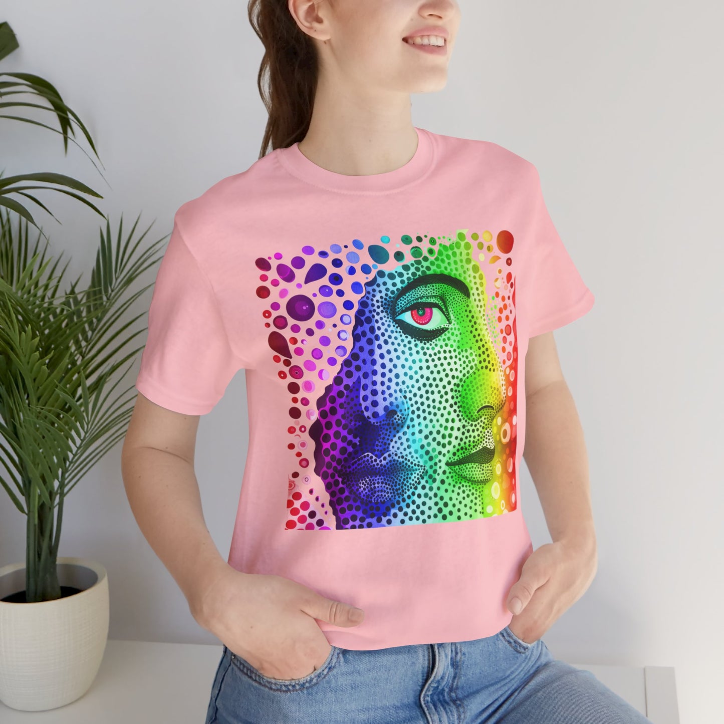 Two faced rainbow Unisex Jersey Short Sleeve Tee