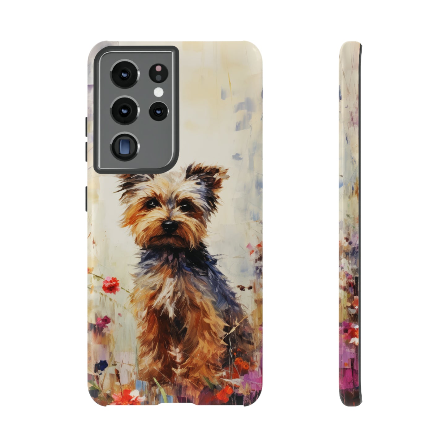 Yorkie in flowers Tough Cases
