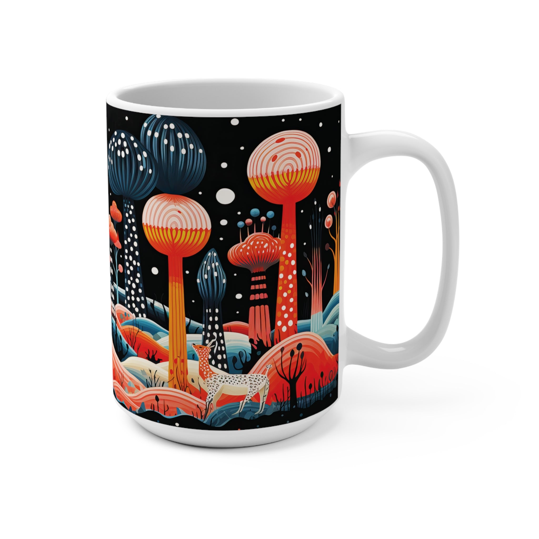 Mug 15oz Two Spotted Deer in the forest