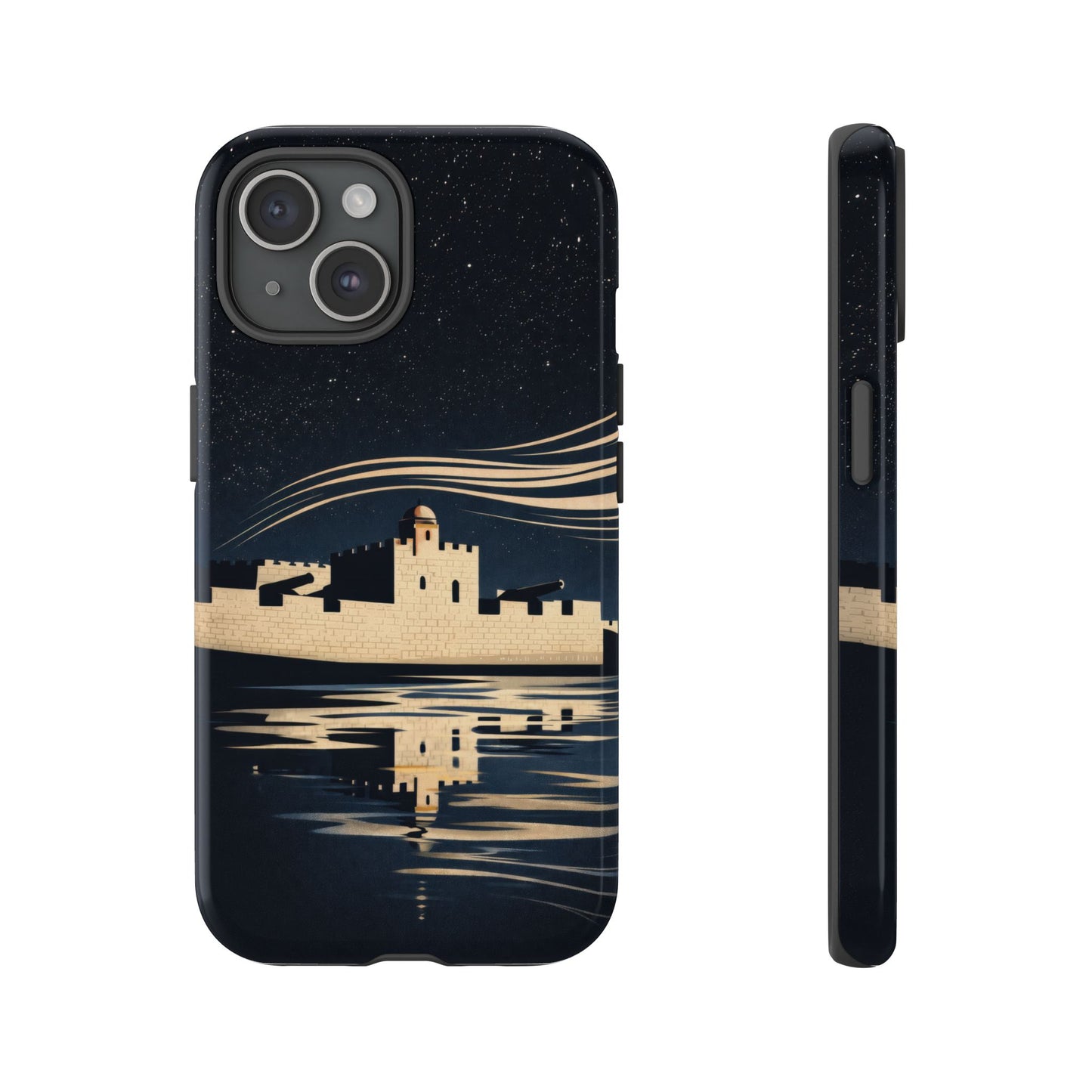 Essaouira Morocco Reflection Tough Phone Case — Night Sky in Essaouira Waterproof Design