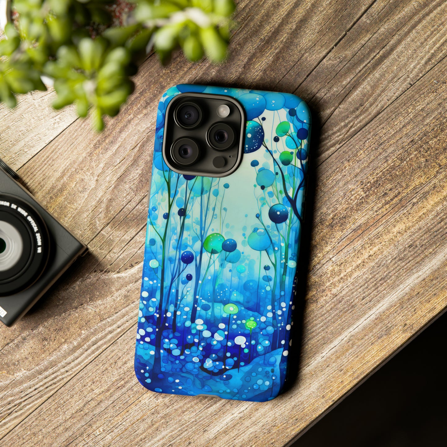 Blue fantasy forest Tough Cases