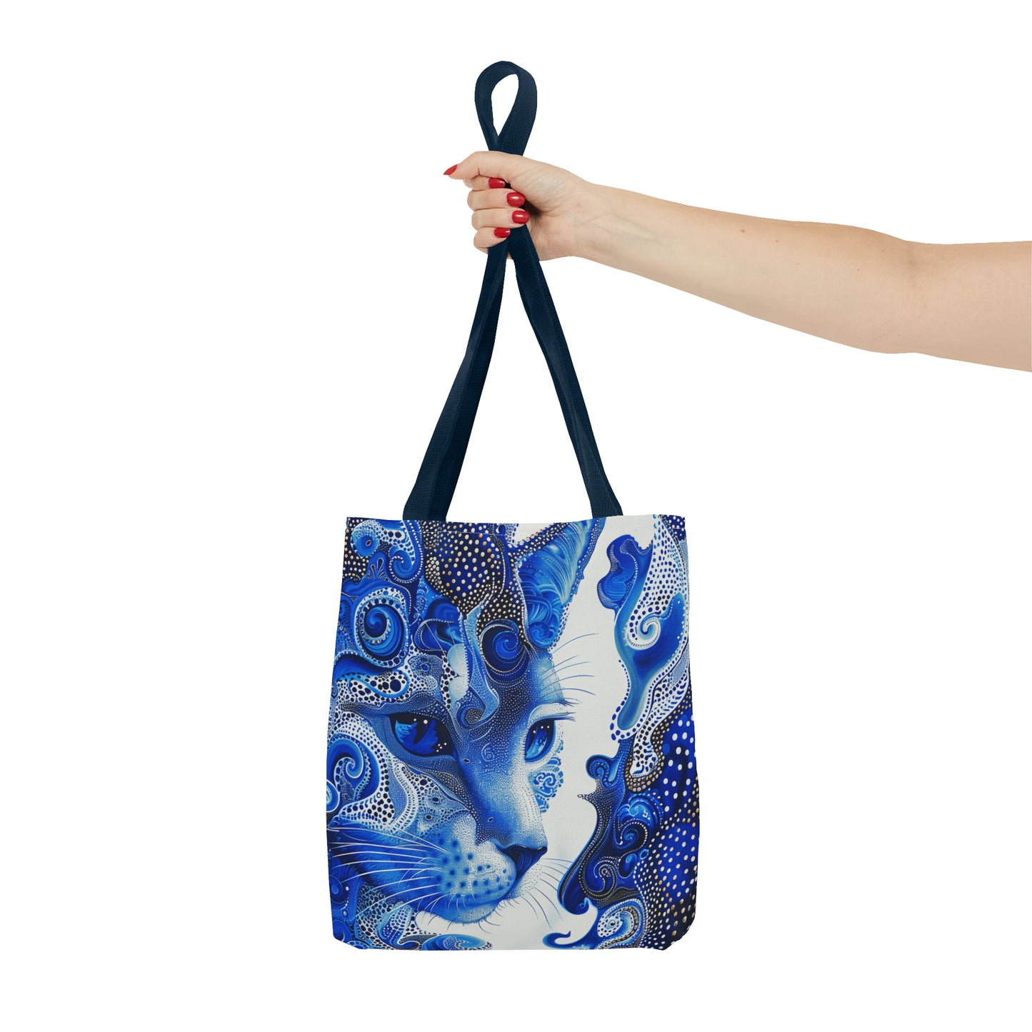 Blue Jewel Cat Tote Bag