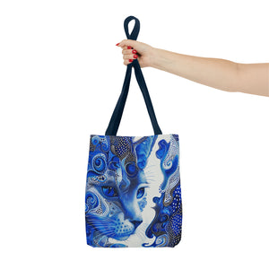 Blue Jewel Cat Tote Bag