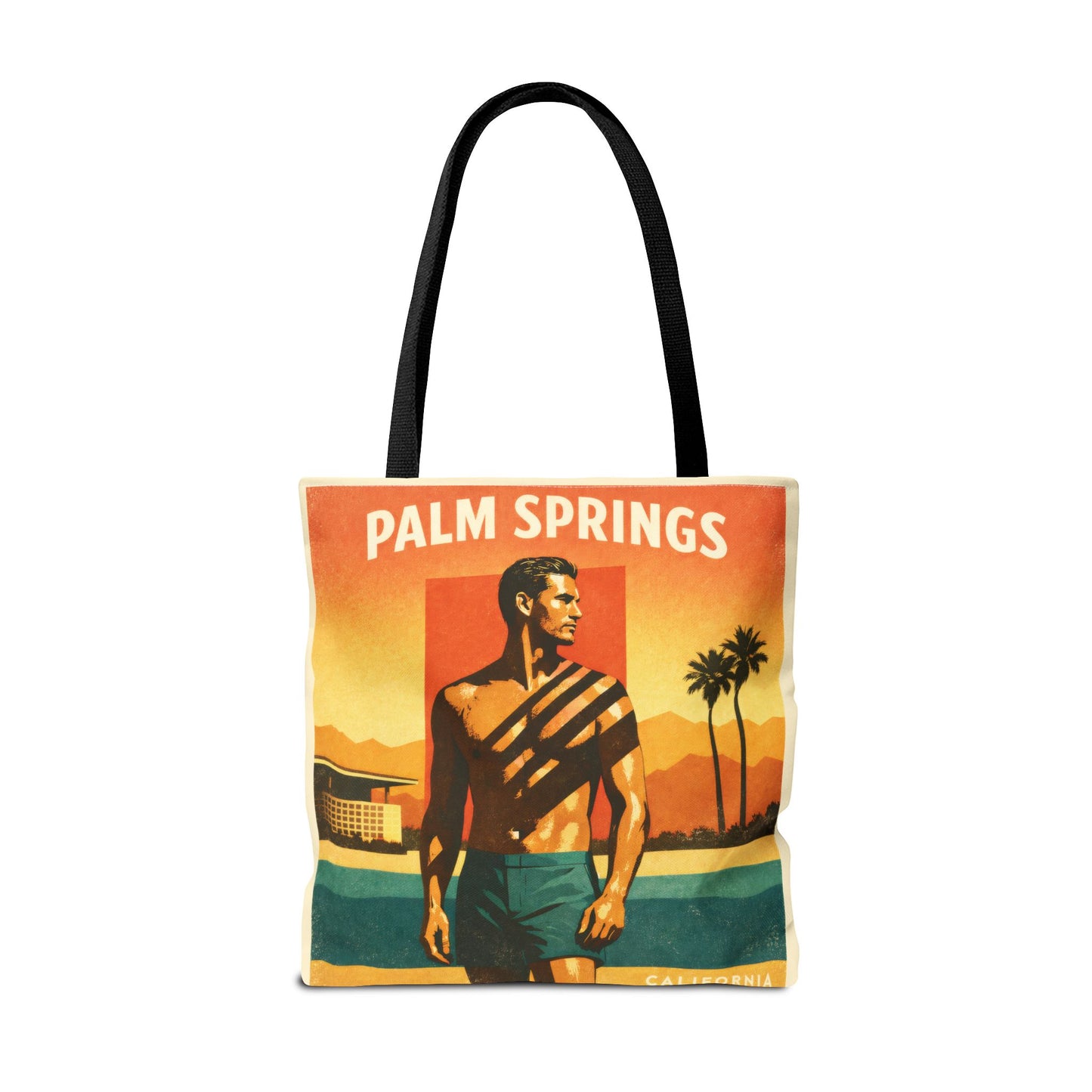 Palm Springs Vintage Beach Tote Bag — Retro Sunset Travel Tote