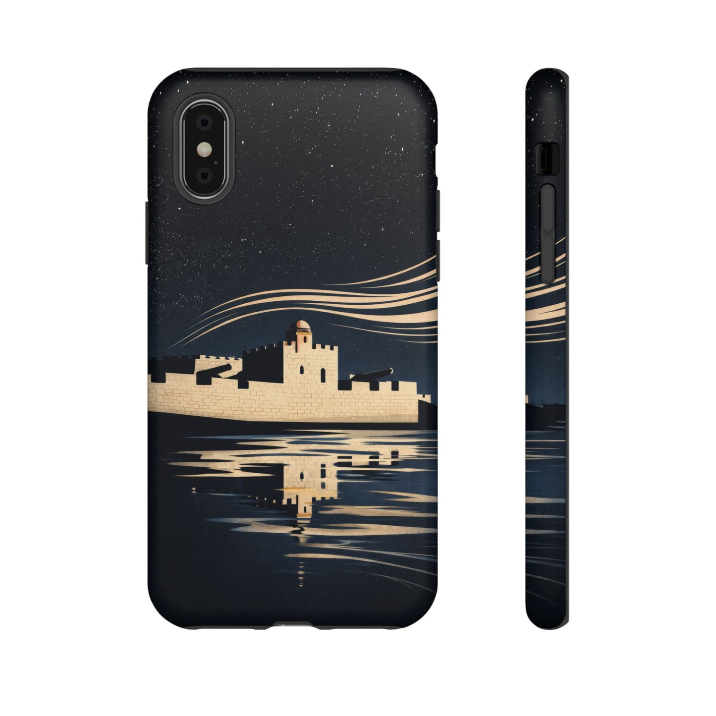 Essaouira Morocco Reflection Tough Phone Case — Night Sky in Essaouira Waterproof Design