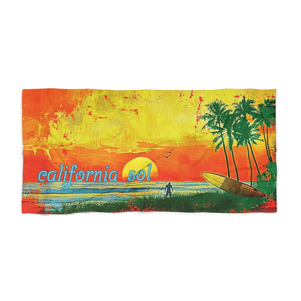 California sol sunset Beach Towel