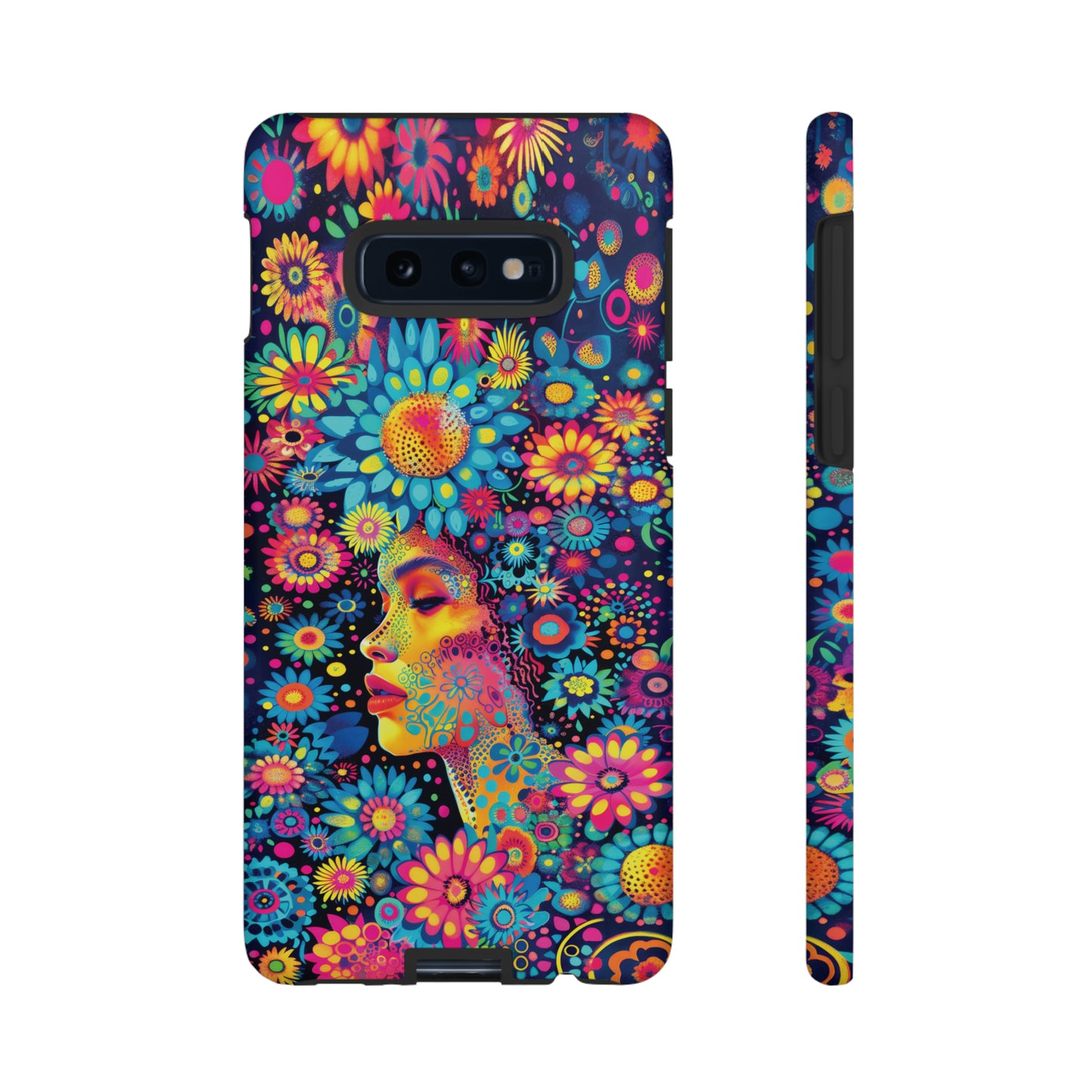 Phone Case, whimsical flower girl, Artistic design, Tough Case, Colorful flower fantasy design, iPhone 15, 14, 13, 12, 11, Samsung, Pixel