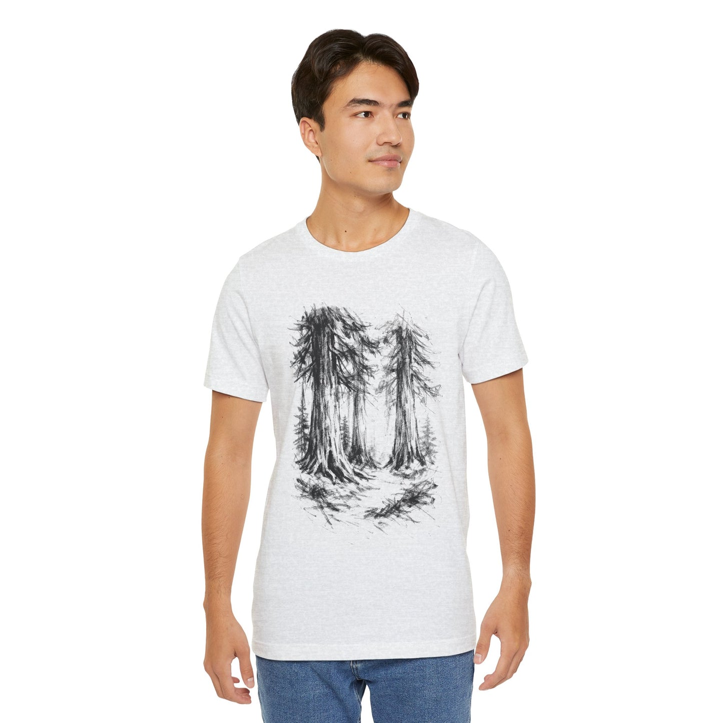 Forest Sketch Tee — Hand-Drawn Redwoods Graphic T-Shirt