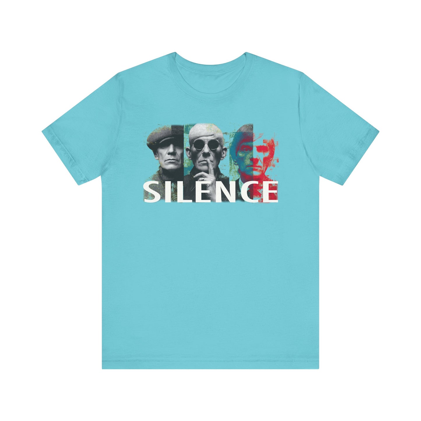 Silence Graphic Tee — Vintage Film Noir Faces T‑Shirt