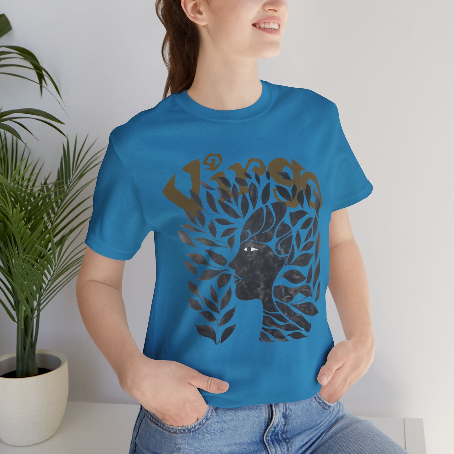Virgo Black graphic Unisex Jersey Short Sleeve Tee