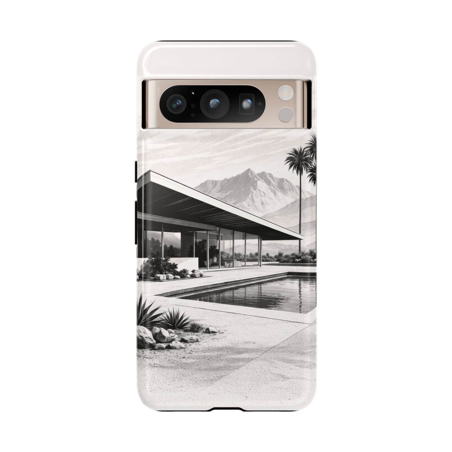 Mid-Century Palm Springs Phone Case – Retro Modern Desert House Design