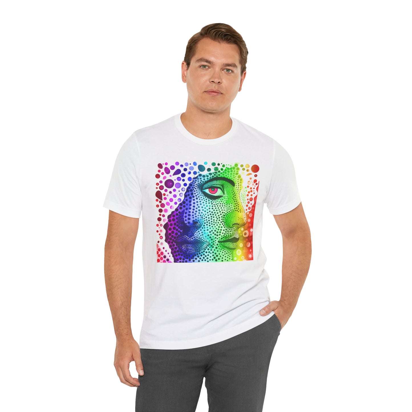 Two faced rainbow Unisex Jersey Short Sleeve Tee