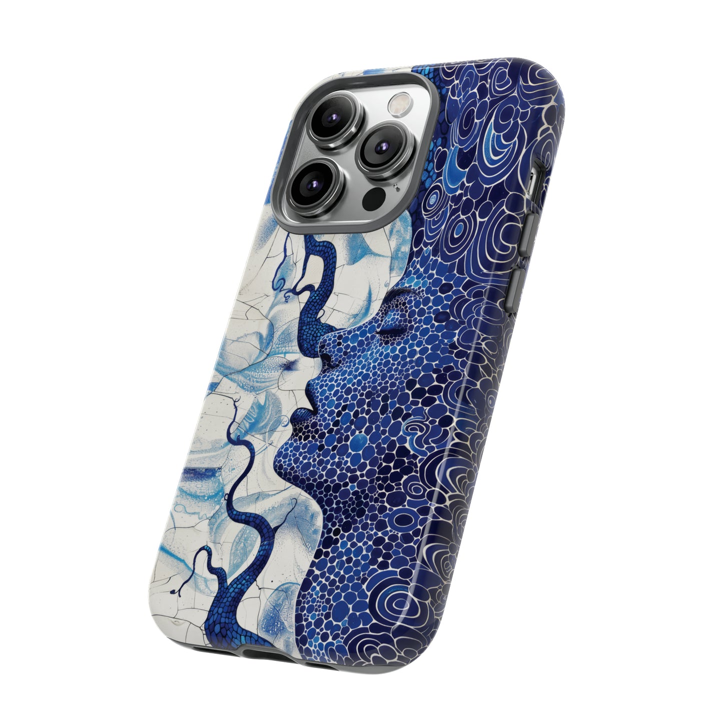 Phone Case, blue woman Artistic design, Tough Case, Colorful whimsical fantasy design, iPhone 15, 14, 13, 12, 11, Samsung, Pixel