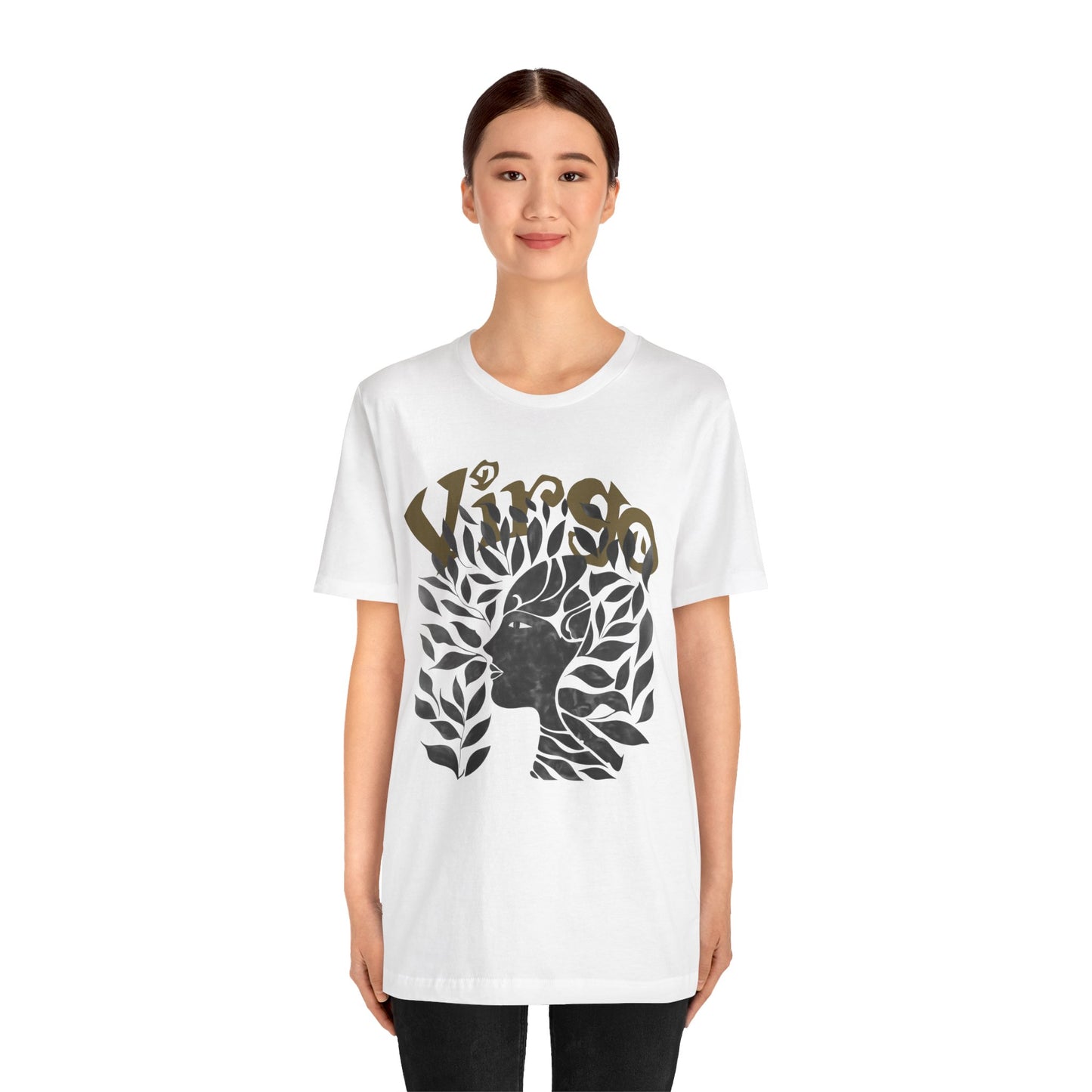 Virgo Black graphic Unisex Jersey Short Sleeve Tee