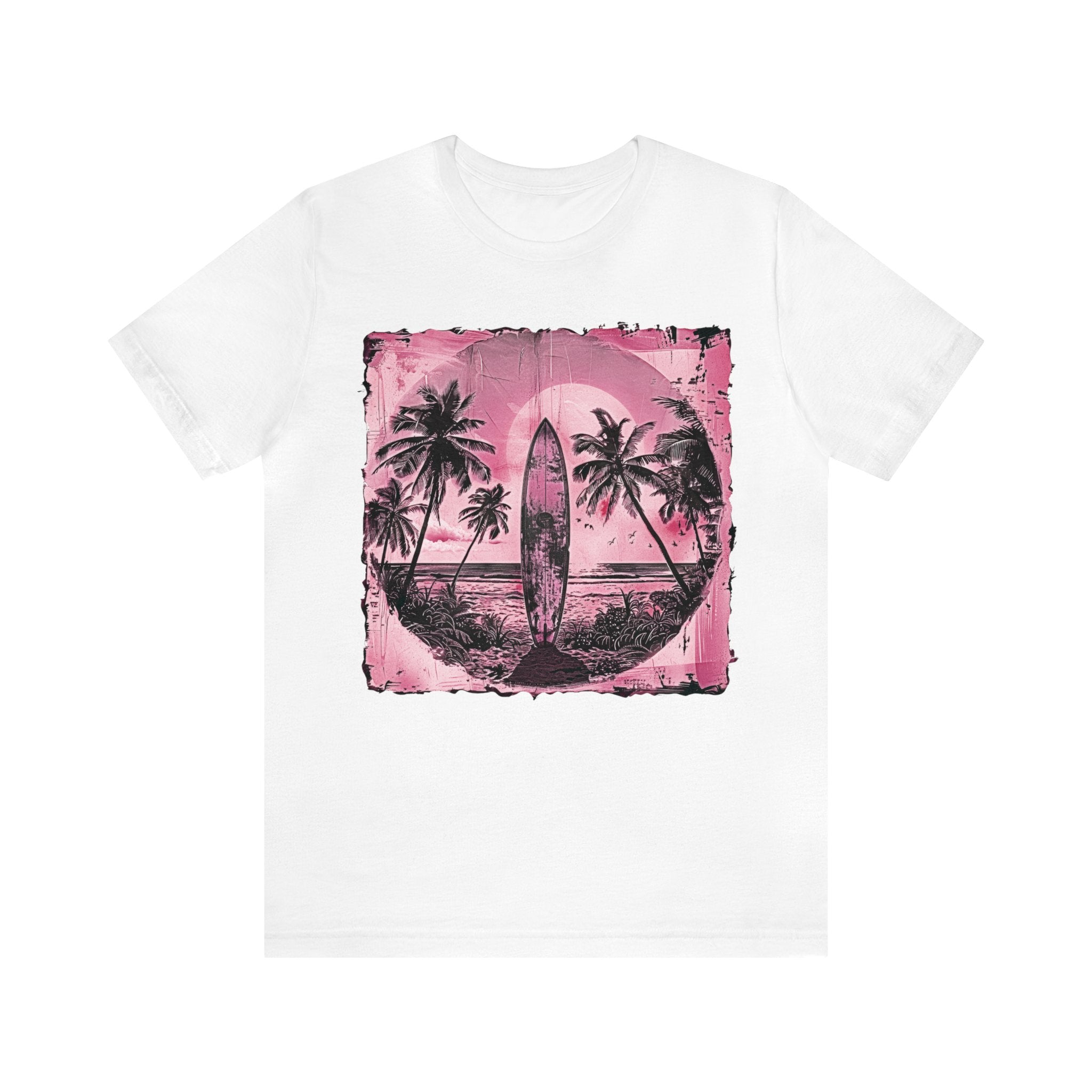 Pink vintage surfboard Unisex Jersey Short Sleeve Tee