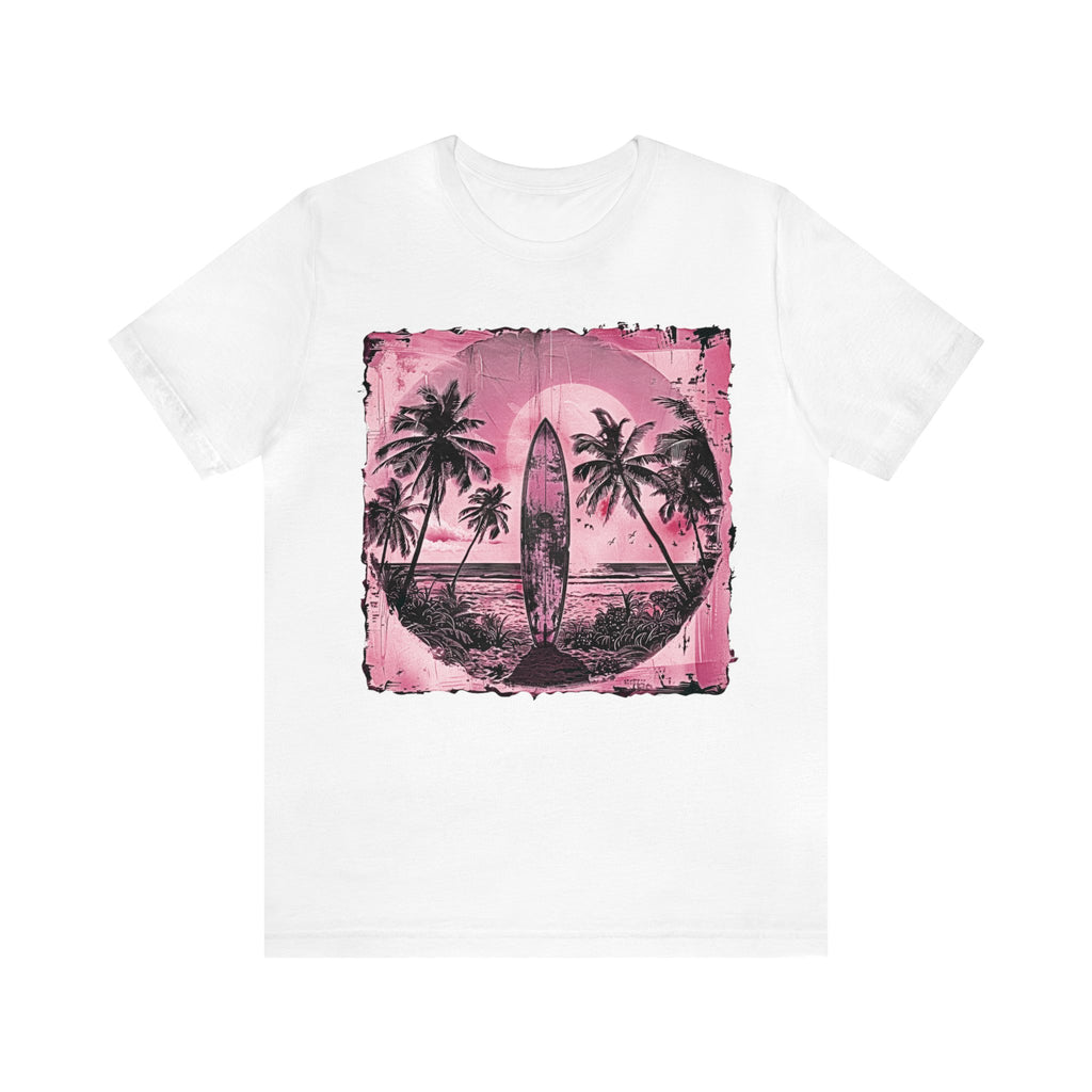 Pink vintage surfboard Unisex Jersey Short Sleeve Tee