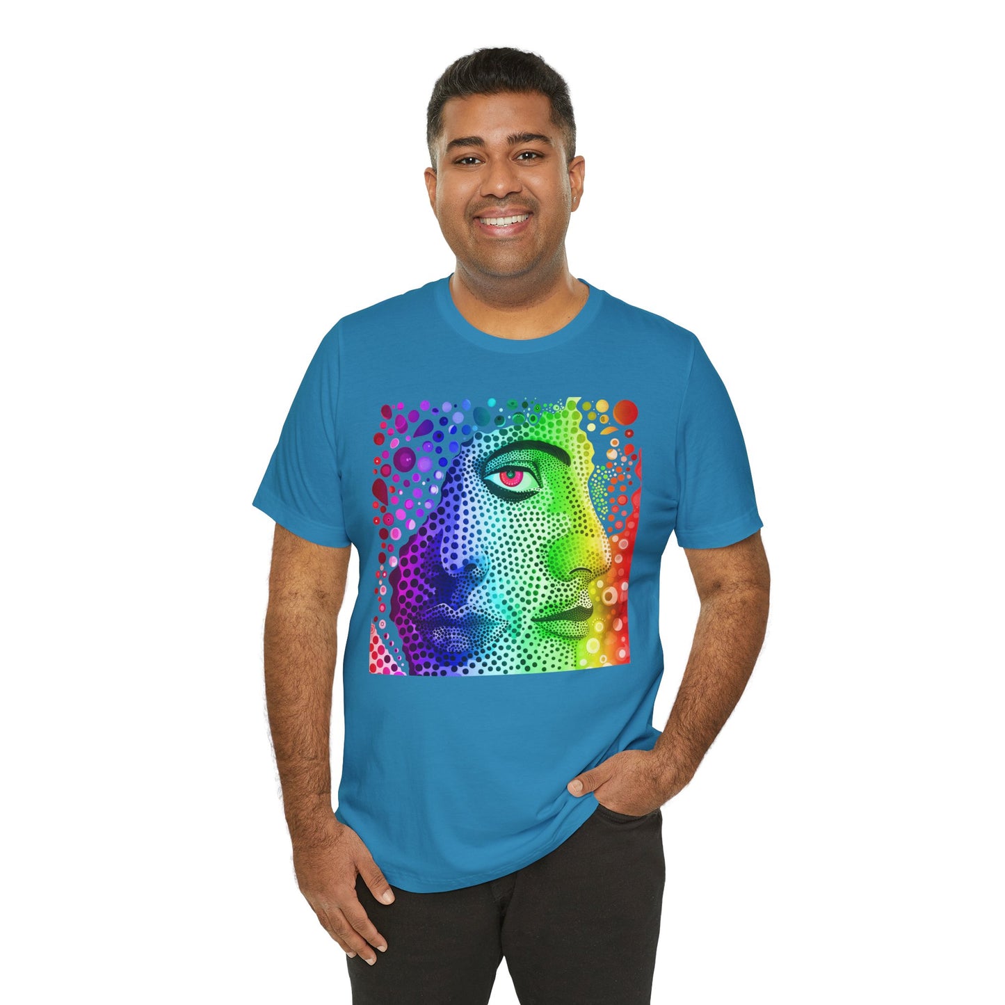 Two faced rainbow Unisex Jersey Short Sleeve Tee