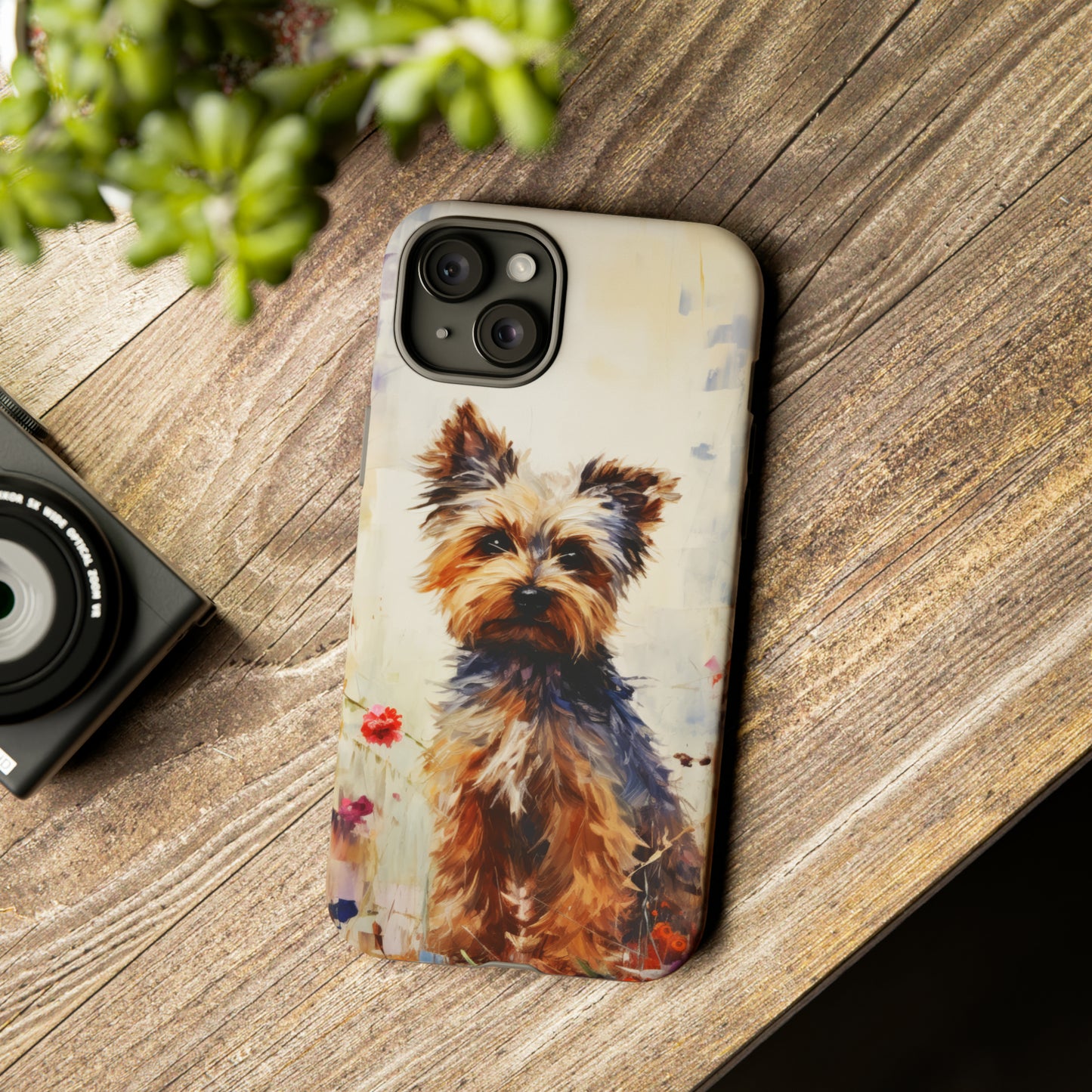 Yorkie in flowers Tough Cases