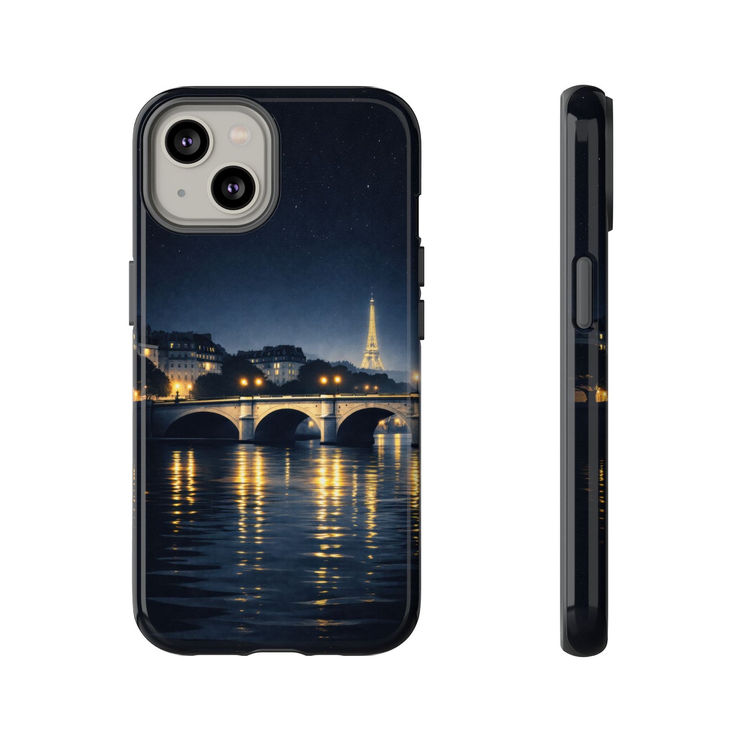 Paris Night Skyline Tough Phone Case — Eiffel Tower Reflections