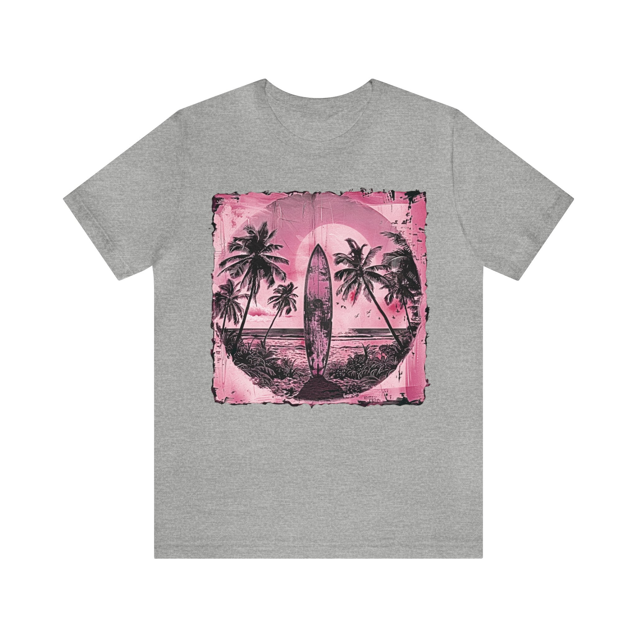 Pink vintage surfboard Unisex Jersey Short Sleeve Tee