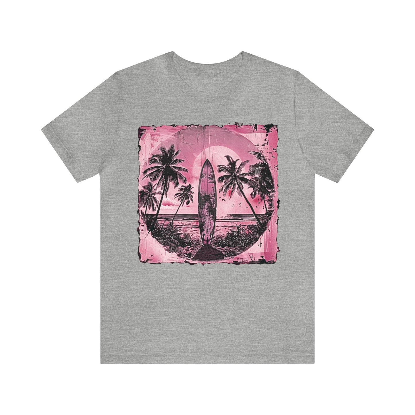 Pink vintage surfboard Unisex Jersey Short Sleeve Tee