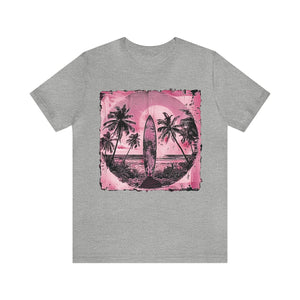 Pink vintage surfboard Unisex Jersey Short Sleeve Tee