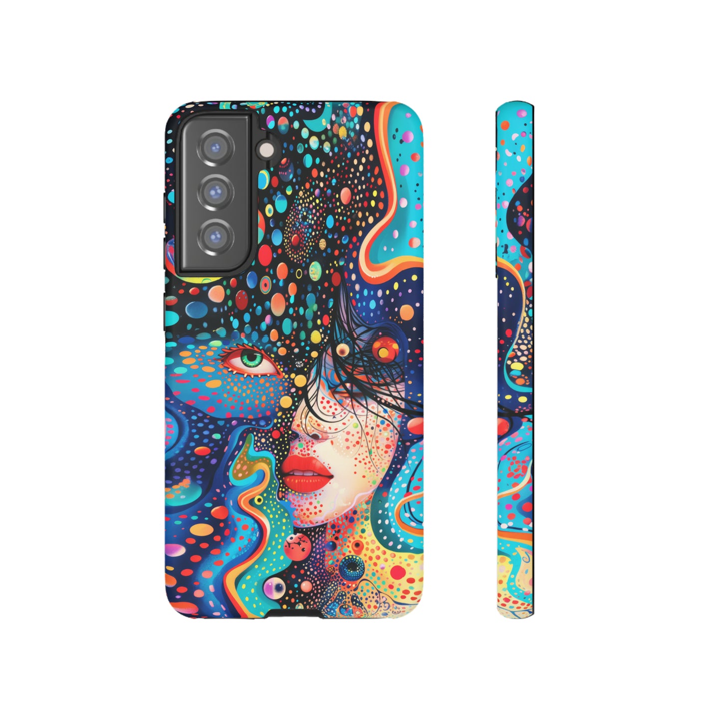 Phone Case, dream in color, Artistic design, Tough Case, Colorful whimsical flower design, iPhone 15, 14, 13, 12, 11, Samsung, Pixel