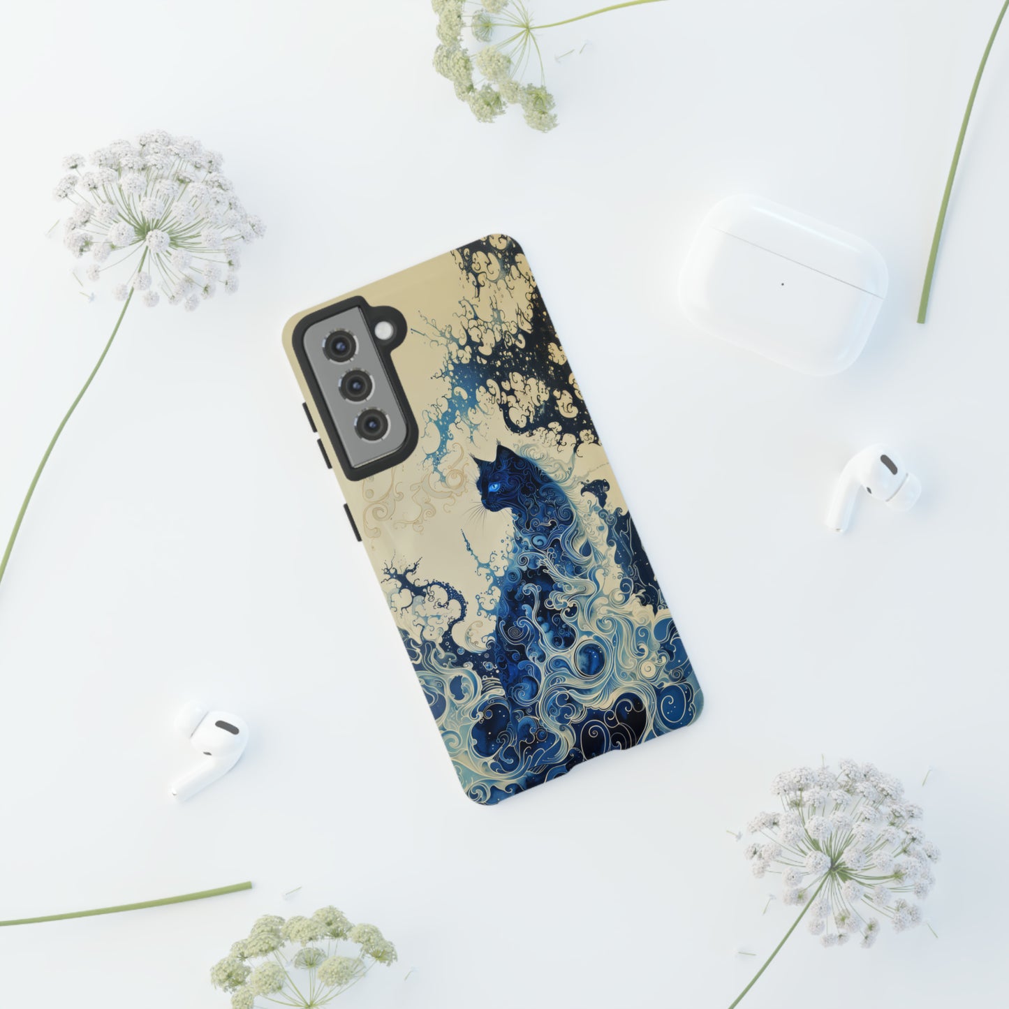 Black cat in smokeTough Cases