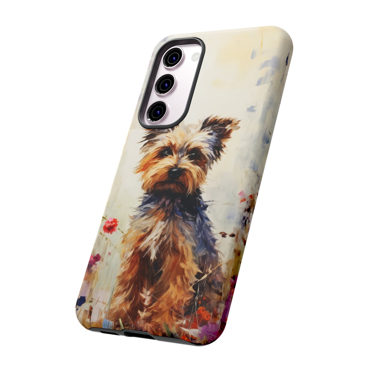 Yorkie in flowers Tough Cases