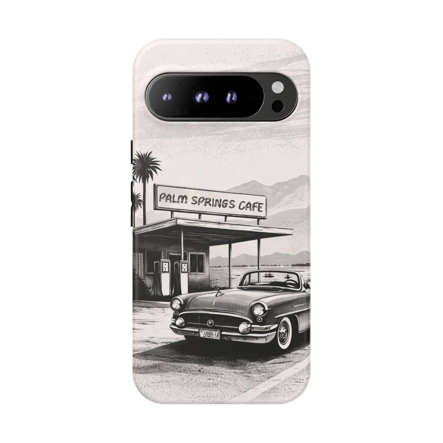 Vintage Palm Springs Cafe Phone Case – Retro Convertible Roadtrip Design