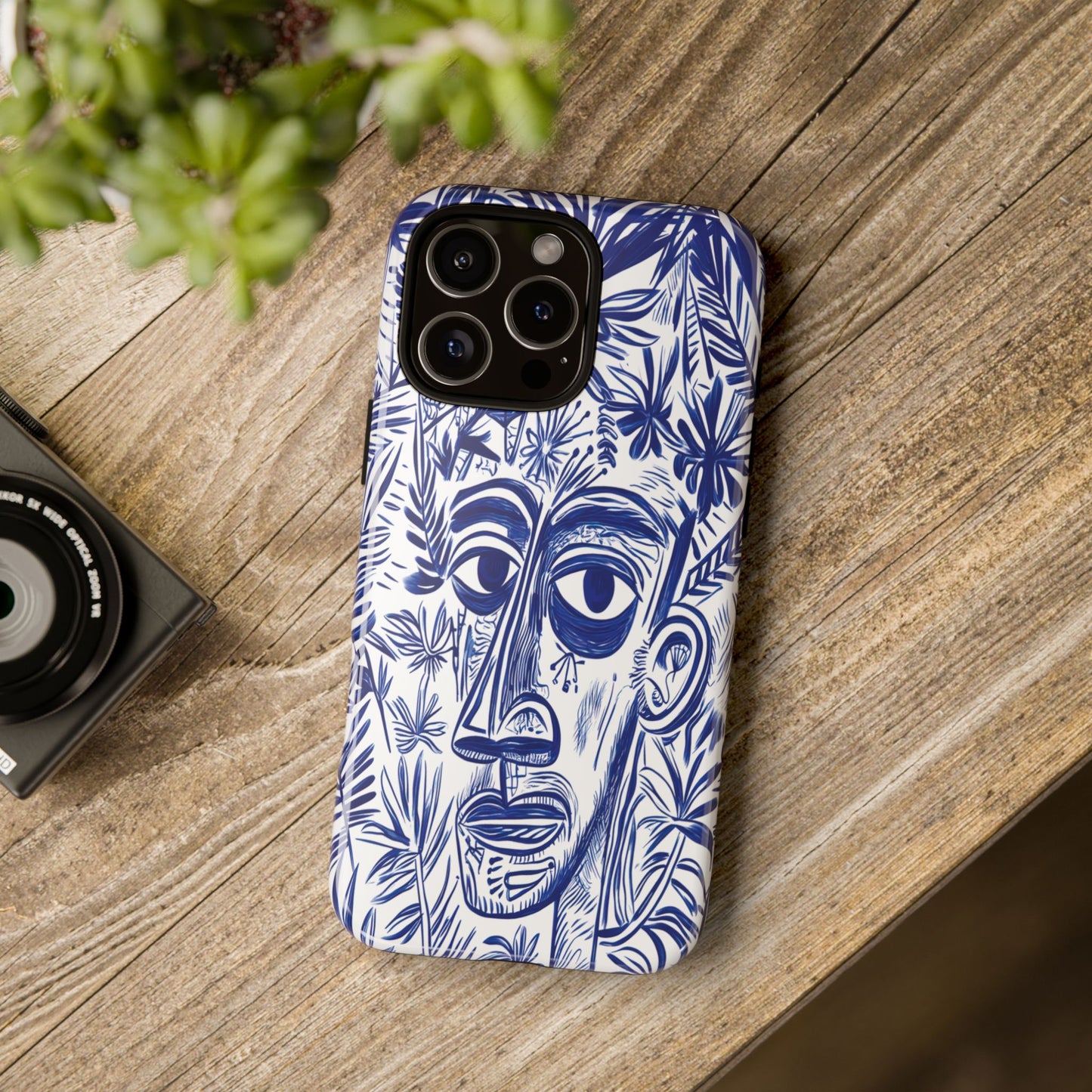 Phone Case - Abstract Nature with a Man's Face Design