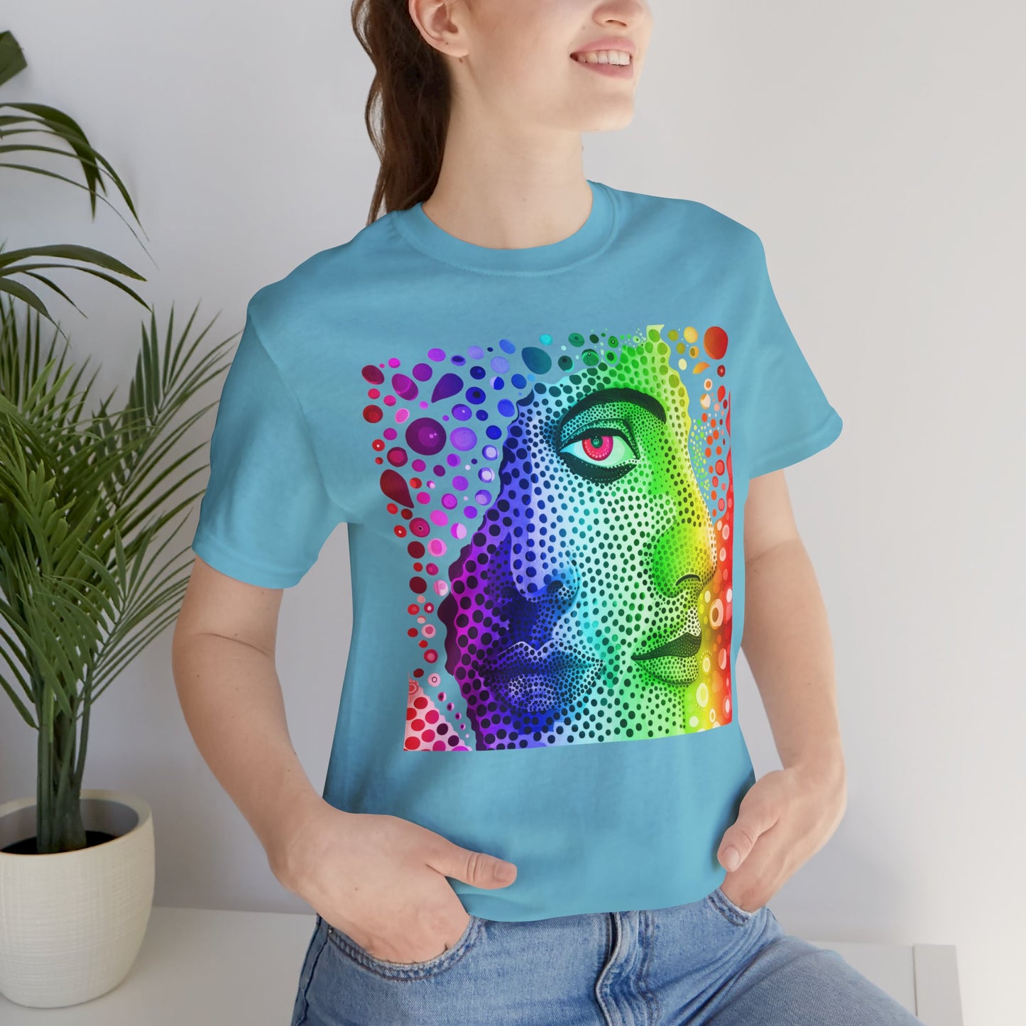 Two faced rainbow Unisex Jersey Short Sleeve Tee