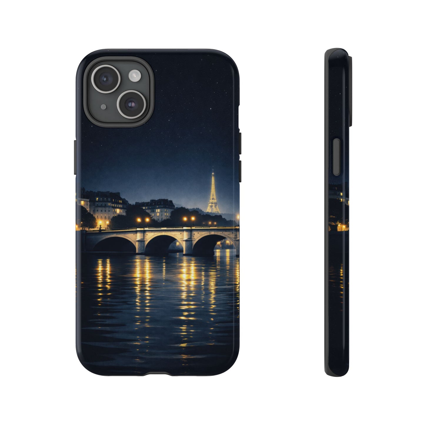 Paris Night Skyline Tough Phone Case — Eiffel Tower Reflections