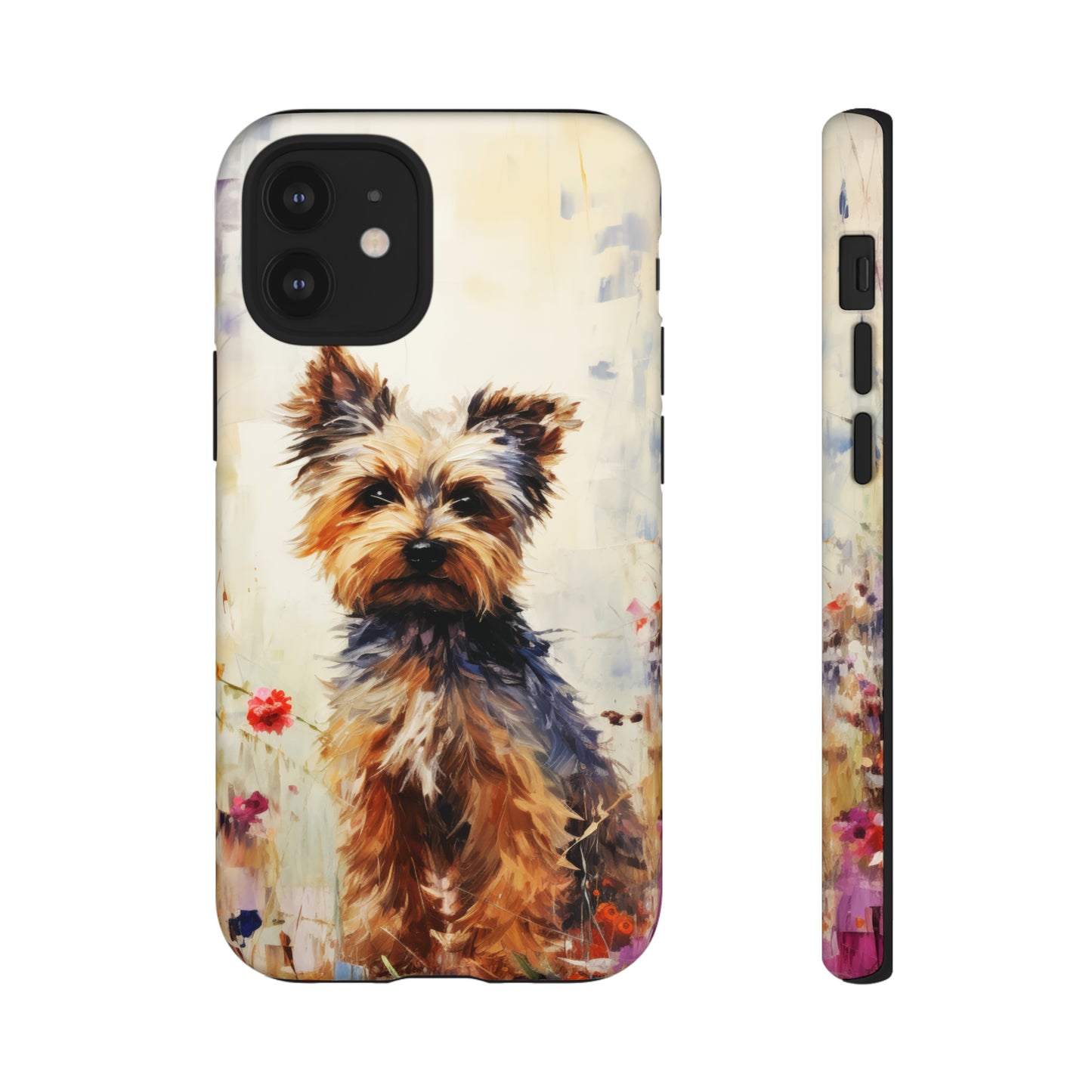 Yorkie in flowers Tough Cases