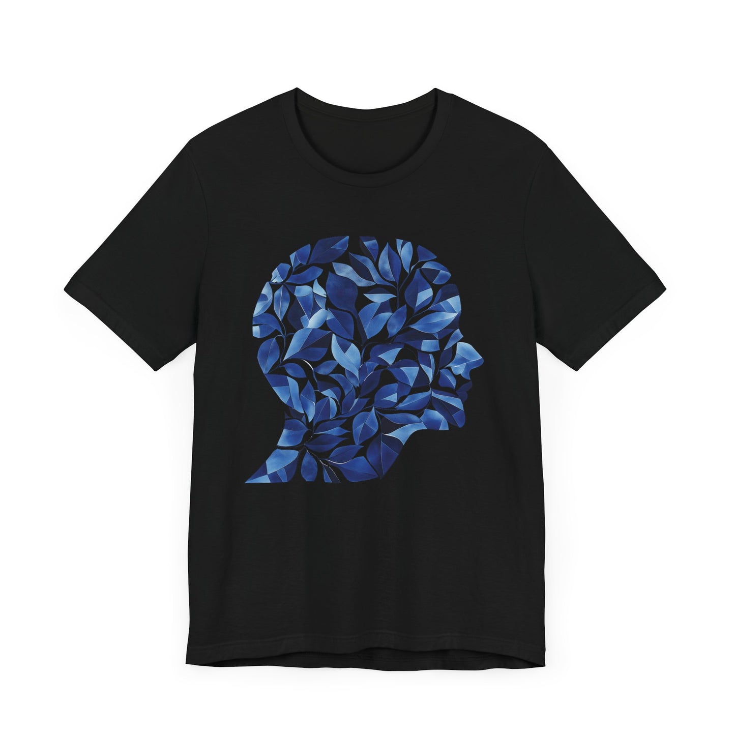 Blue Leaves Silhouette Unisex Tee - Nature Inspired Design