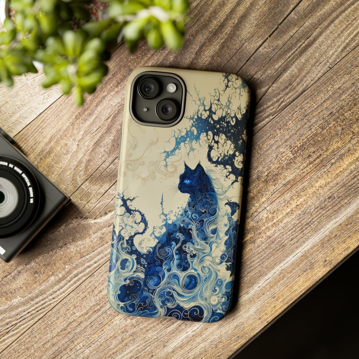 Black cat in smokeTough Cases