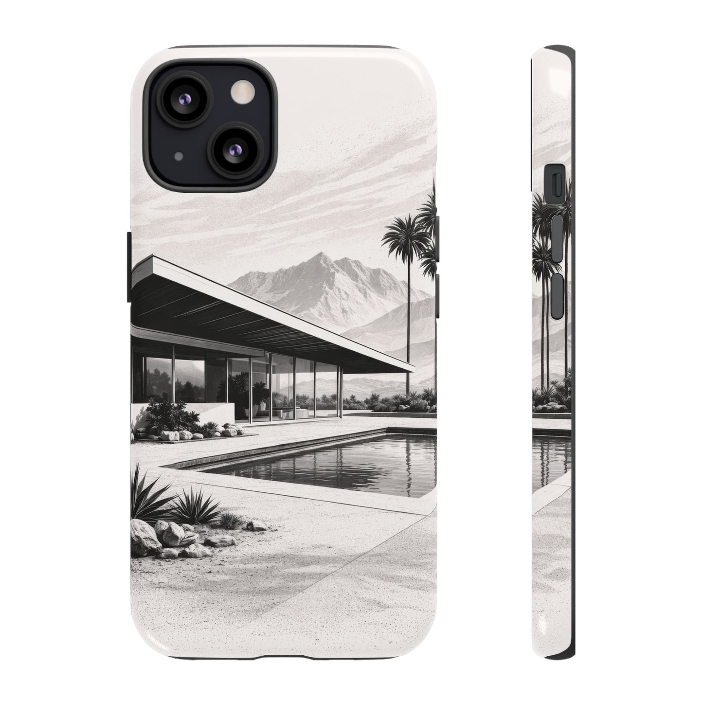 Mid-Century Palm Springs Phone Case – Retro Modern Desert House Design