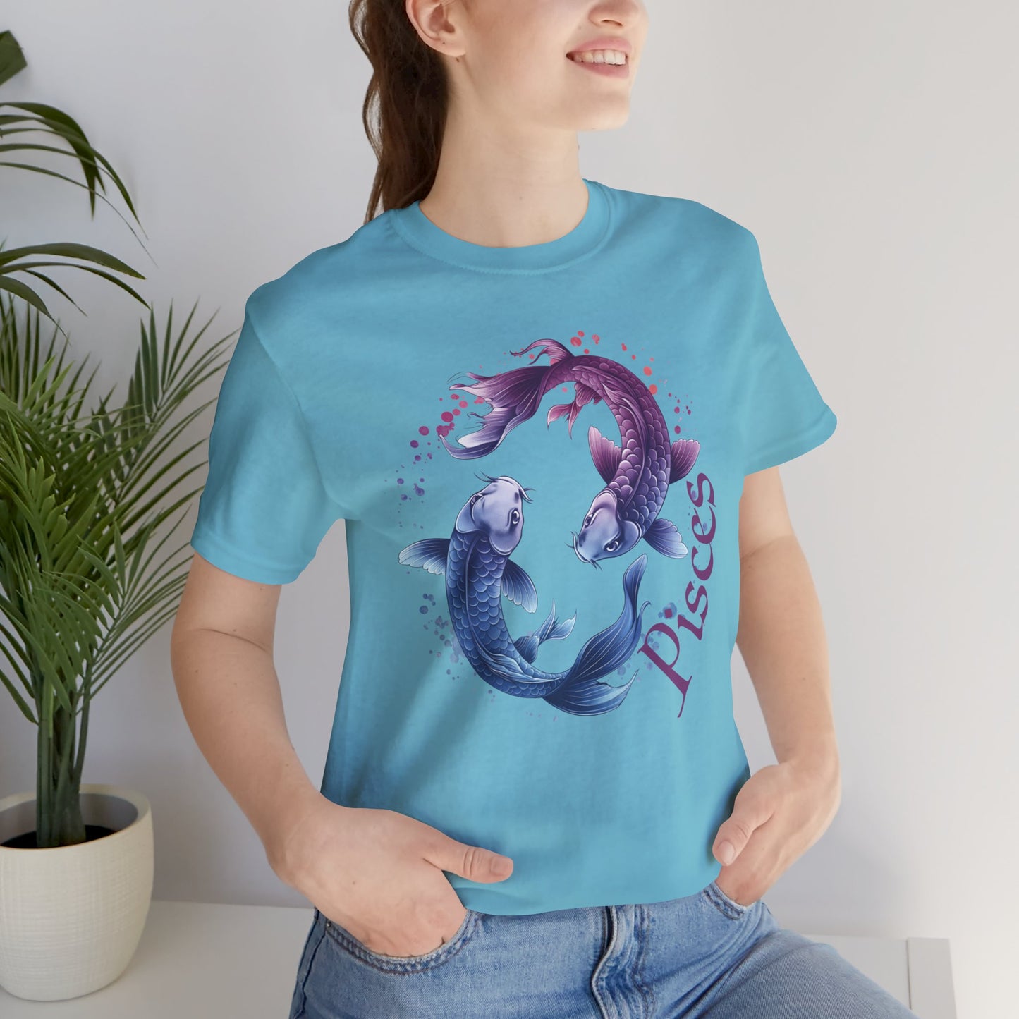 Pisces Artistic Zodiac Unisex Tee, Jersey Short Sleeve Tee, Your Perfect Everyday Favorite
