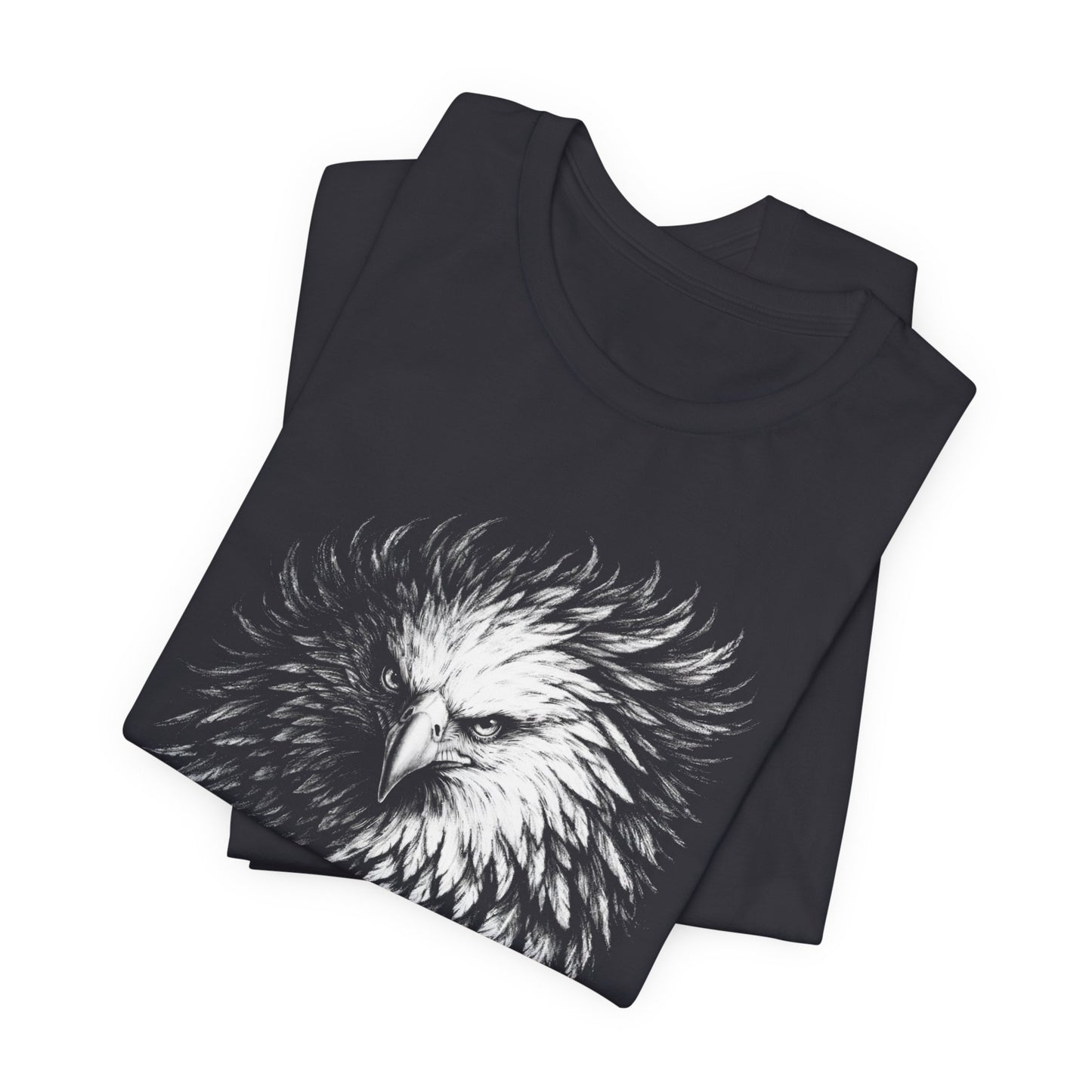Eagle Head Feather Art T-Shirt in a chalk style, Majestic Eagle Illustration Tee