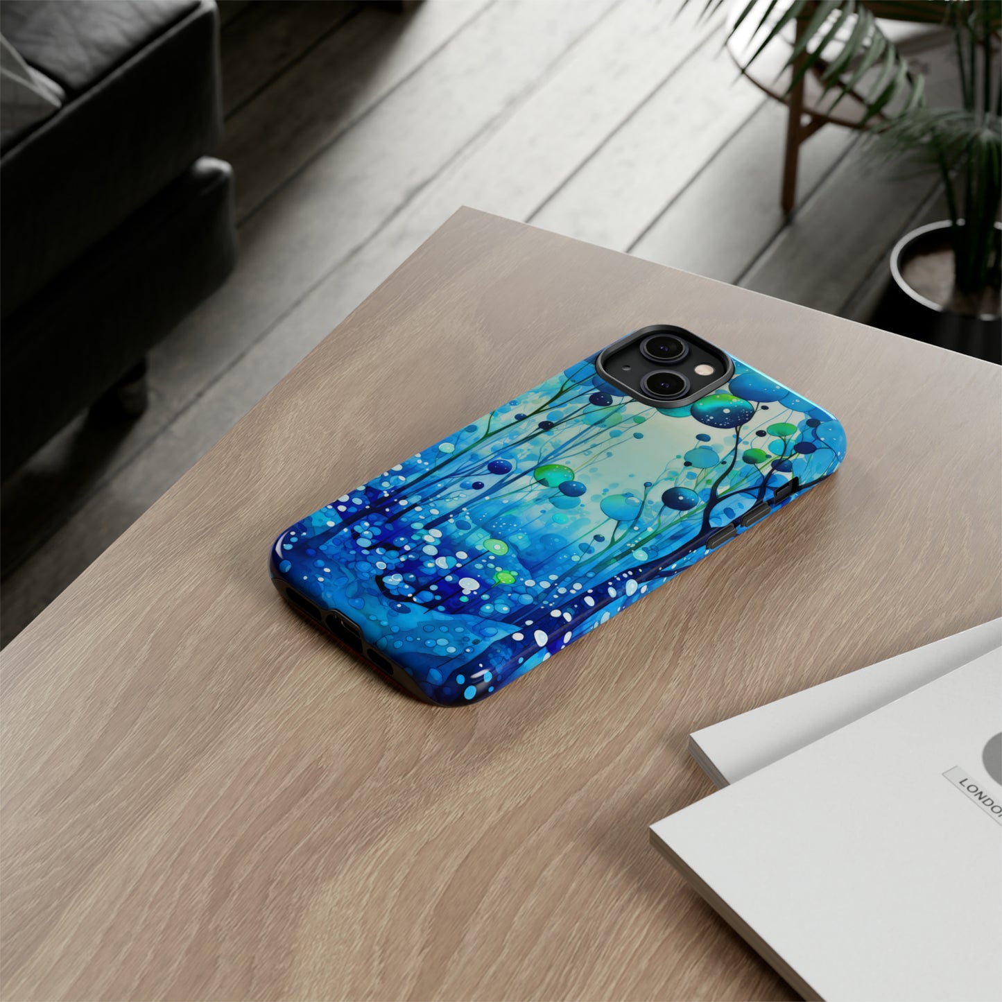 Blue fantasy forest Tough Cases