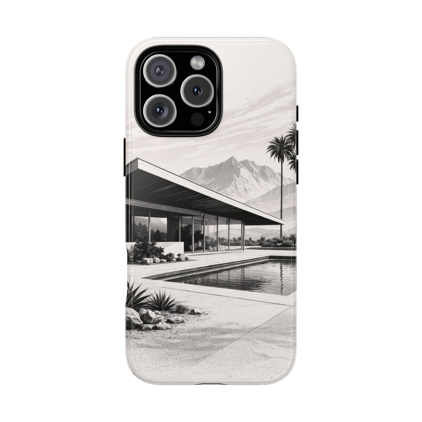 Mid-Century Palm Springs Phone Case – Retro Modern Desert House Design