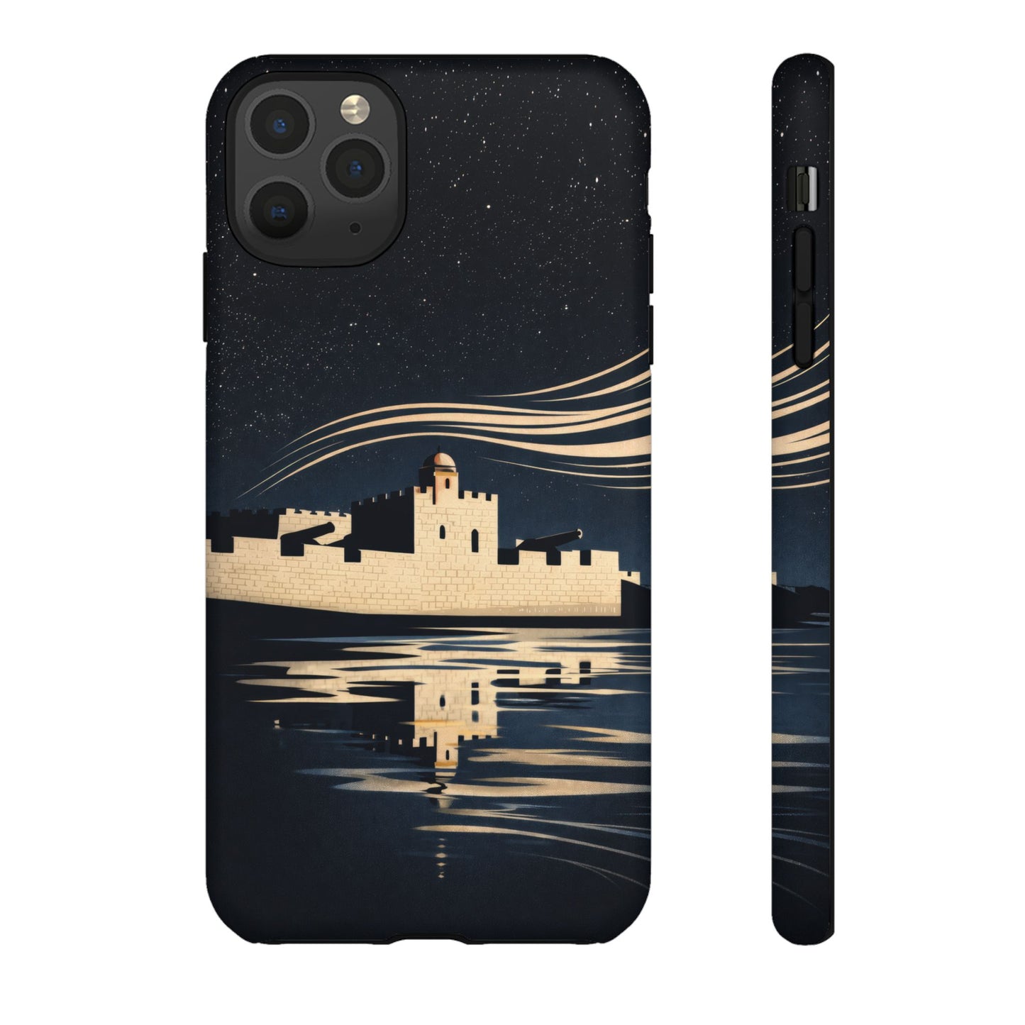 Essaouira Morocco Reflection Tough Phone Case — Night Sky in Essaouira Waterproof Design