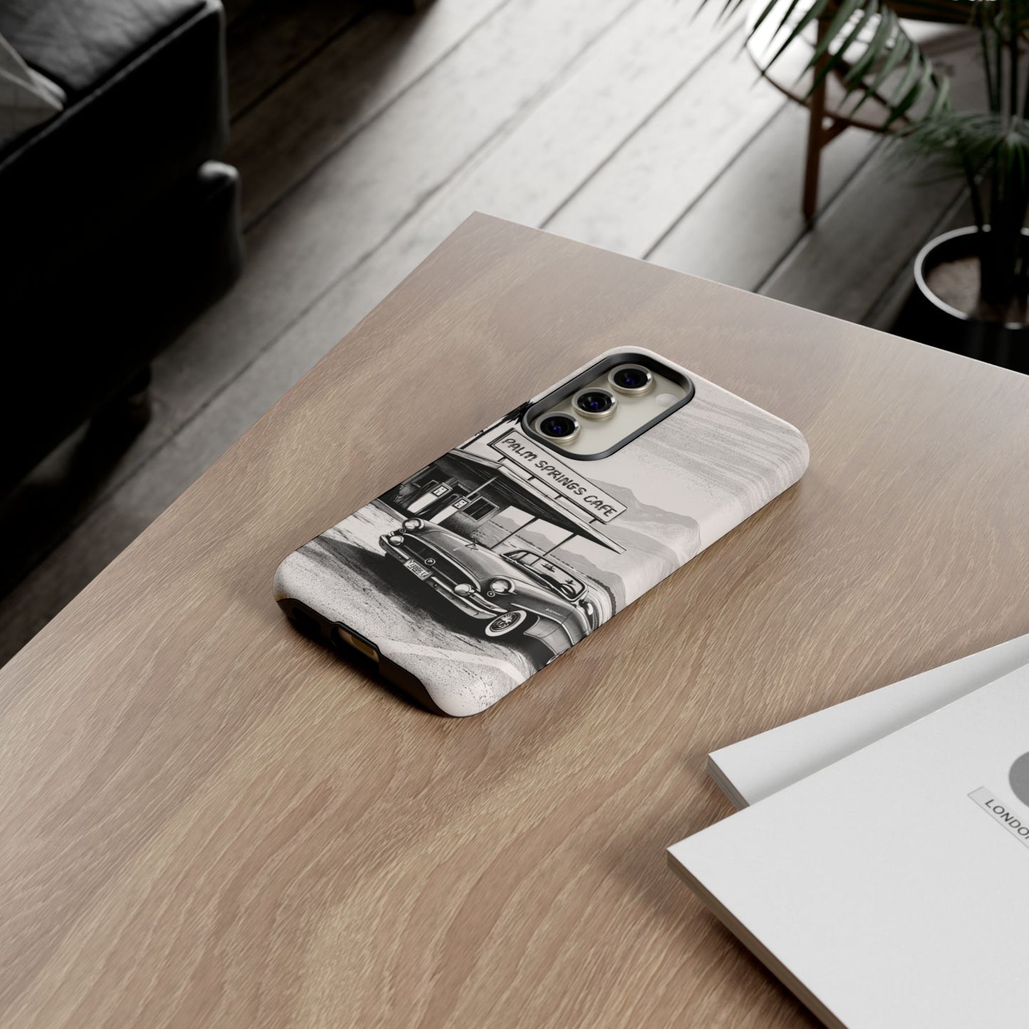Vintage Palm Springs Cafe Phone Case – Retro Convertible Roadtrip Design