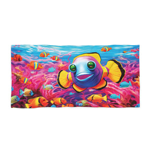 Kids Neon clownfish Beach Towel in two sizes