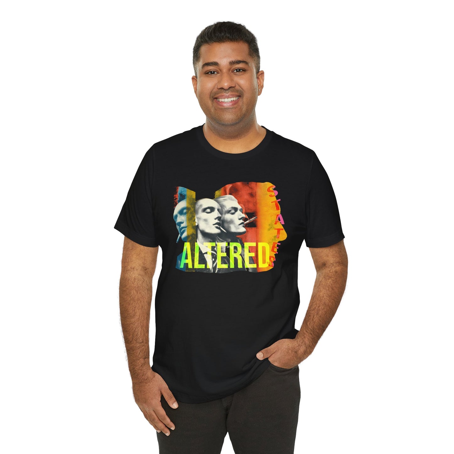 Altered Faces Graphic Tee — Retro Pop Art Psychedelic T-Shirt, Streetwear