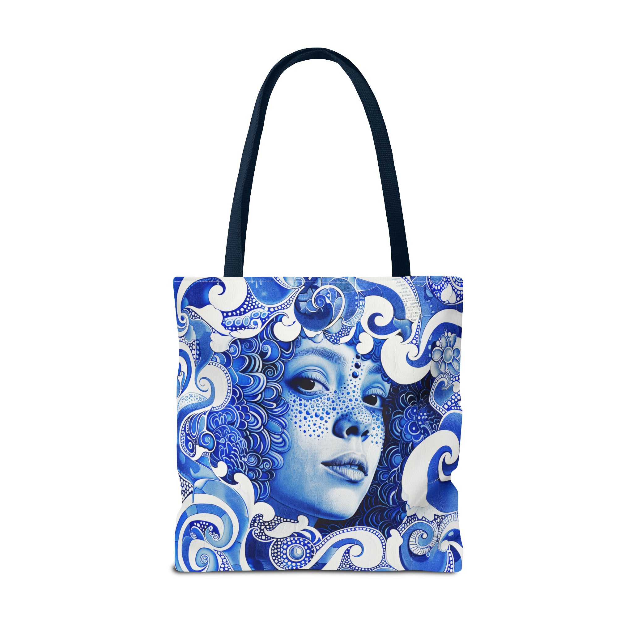 Blue Girl in swirls Tote Bag (AOP)